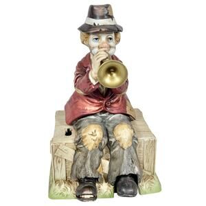 WACO Melody in Motion "Willie the Trumpeter" Hobo Clown Music Box Japan Working